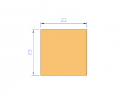 Silicone Profile P602323 - type format Square - regular shape