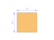 Silicone Profile P602424 - type format Square - regular shape