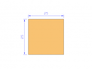 Silicone Profile P602525 - type format Square - regular shape