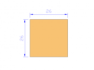 Silicone Profile P602626 - type format Square - regular shape