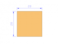 Silicone Profile P602828 - type format Square - regular shape