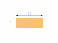 Silicone Profile P603012 - type format Rectangle - regular shape