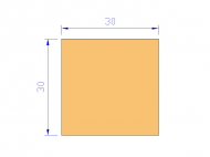 Silicone Profile P603030 - type format Square - regular shape