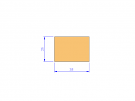 Silicone Profile P603525 - type format Square - regular shape