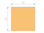 Silicone Profile P603535 - type format Square - regular shape