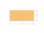 Silicone Profile P603716 - type format Rectangle - regular shape