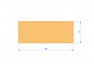 Silicone Profile P604016 - type format Rectangle - regular shape