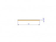 Silicone Profile P608003 - type format Rectangle - regular shape