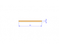 Silicone Profile P608004 - type format Rectangle - regular shape