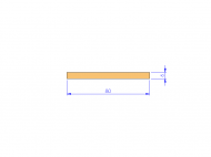 Silicone Profile P608006 - type format Rectangle - regular shape