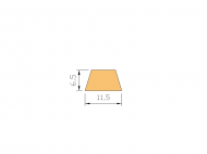 Silicone Profile P610B - type format Trapezium - irregular shape