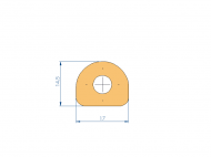 Silicone Profile P62239A - type format D - irregular shape