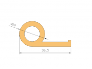 Silicone Profile P624A - type format solid b/p shape - irregular shape