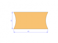 Silicone Profile P624B - type format Trapezium - irregular shape