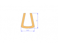 Silicone Profile P638B - type format U - irregular shape