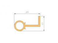 Silicone Profile P64P - type format solid b/p shape - irregular shape