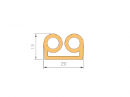 Silicone Profile P653B - type format Double compact b/p - irregular shape