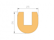 Silicone Profile P672A - type format U - irregular shape