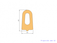 Silicone Profile P684A - type format D - irregular shape