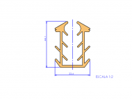 Silicone Profile P684D - type format U - irregular shape