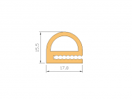 Silicone Profile P684K - type format e - irregular shape