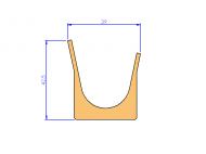 Silicone Profile P684N - type format Horns - irregular shape