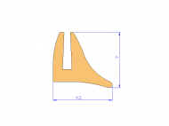 Silicone Profile P684U - type format U - irregular shape