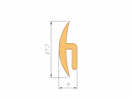 Silicone Profile P684X - type format h - irregular shape