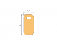 Silicone Profile P687B - type format D - irregular shape