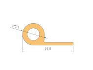 Silicone Profile P696B - type format solid b/p shape - irregular shape