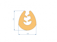 Silicone Profile P696DL - type format U - irregular shape