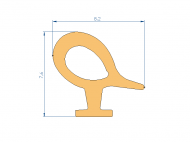 Silicone Profile P696DX - type format Lipped - irregular shape