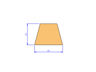 Silicone Profile P696O - type format Trapezium - irregular shape