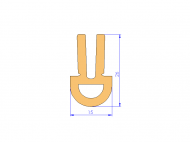 Silicone Profile P696T - type format U - irregular shape