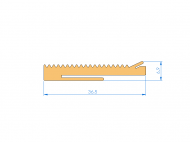 Silicone Profile P696V - type format Flat Silicone Profile - irregular shape