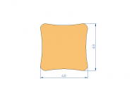 Silicone Profile P696W - type format Square - regular shape
