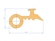 Silicone Profile P696X - type format solid b/p shape - irregular shape