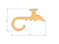 Silicone Profile P696Y - type format solid b/p shape - irregular shape