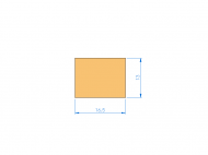 Silicone Profile P700165130 - type format Rectangle - regular shape