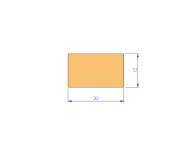 Silicone Profile P700200120 - type format Rectangle - regular shape