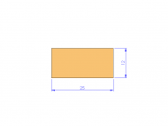 Silicone Profile P700250120 - type format Rectangle - regular shape