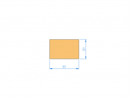 Silicone Profile P700300200 - type format Rectangle - regular shape