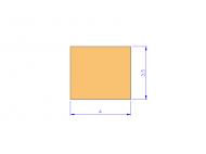 Silicone Profile P70043,5 - type format Square - regular shape