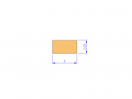 Silicone Profile P70052,65 - type format Rectangle - regular shape