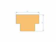 Silicone Profile P700F - type format T - irregular shape