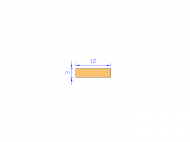 Silicone Profile P701203 - type format Rectangle - regular shape