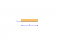 Silicone Profile P702003 - type format Rectangle - regular shape