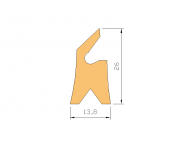 Silicone Profile P702B - type format Lipped - irregular shape