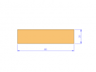 Silicone Profile P708020 - type format Rectangle - regular shape