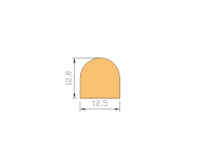 Silicone Profile P711B - type format D - irregular shape